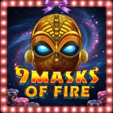 Illustrated game cover for 9 Masks of Fire