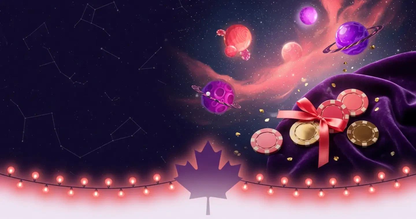 Abstract Canadian map motif with separate orbital paths